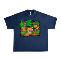 Navy st patricks orange cow with leopard background Urban Heavy Tee - Jasminsmagicworld