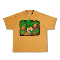 Peanut Butter st patricks orange cow with leopard background Urban Heavy Tee - Jasminsmagicworld