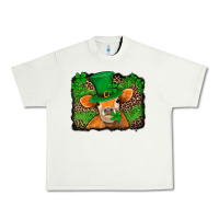 Pistachio st patricks orange cow with leopard background Urban Heavy Tee - Jasminsmagicworld