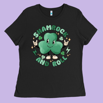 Shamrock And Roll Ladies Tee Designed By Maliassmallbusiness