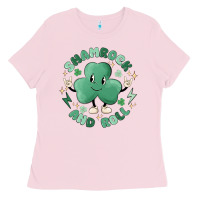 Bubblegum Pink shamrock and roll Ladies Tee - MaliasSmallBusiness