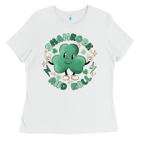 White shamrock and roll Ladies Tee - MaliasSmallBusiness