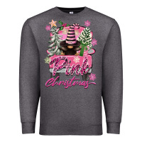 Charcoal Heather Pink Christmas Truck Gnome Premium Sweatshirt - FaDigitalArtStudio
