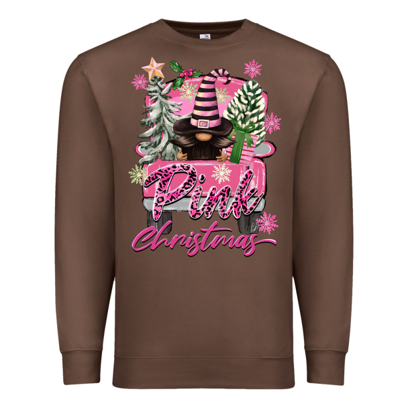 Pink Christmas Truck Gnome Premium Sweatshirt by FaDigitalArtStudio | Teevron