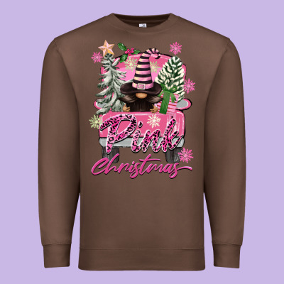 Pink Christmas Truck Gnome Premium Sweatshirt Designed By Fadigitalartstudio