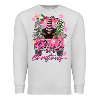 Dove Grey Pink Christmas Truck Gnome Premium Sweatshirt - FaDigitalArtStudio