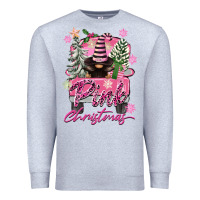 Heather Grey Pink Christmas Truck Gnome Premium Sweatshirt - FaDigitalArtStudio