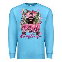 Ocean Blue Pink Christmas Truck Gnome Premium Sweatshirt - FaDigitalArtStudio