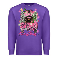 Purple Pink Christmas Truck Gnome Premium Sweatshirt - FaDigitalArtStudio