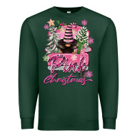 Sports Green Pink Christmas Truck Gnome Premium Sweatshirt - FaDigitalArtStudio