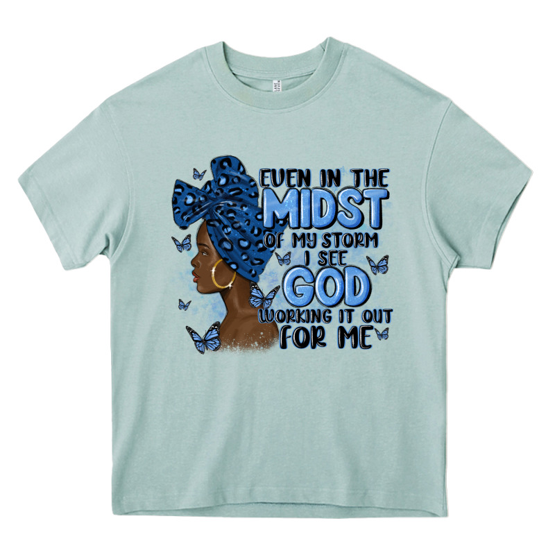 Even In The Midst Of May Storm Afro Woman Heavy Core Tee by MaliasSmallBusiness | Teevron
