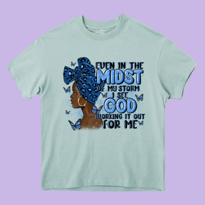Even In The Midst Of May Storm Afro Woman Heavy Core Tee Designed By Maliassmallbusiness