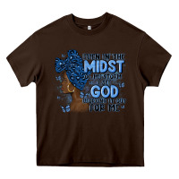 Chocolate Brown even in the midst of may storm afro woman Heavy Core Tee - MaliasSmallBusiness
