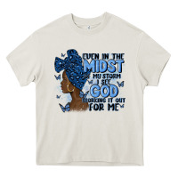 Cream even in the midst of may storm afro woman Heavy Core Tee - MaliasSmallBusiness