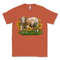 Copper simmental bull with sunflowers Classic Tee - LillyAllenDesigns