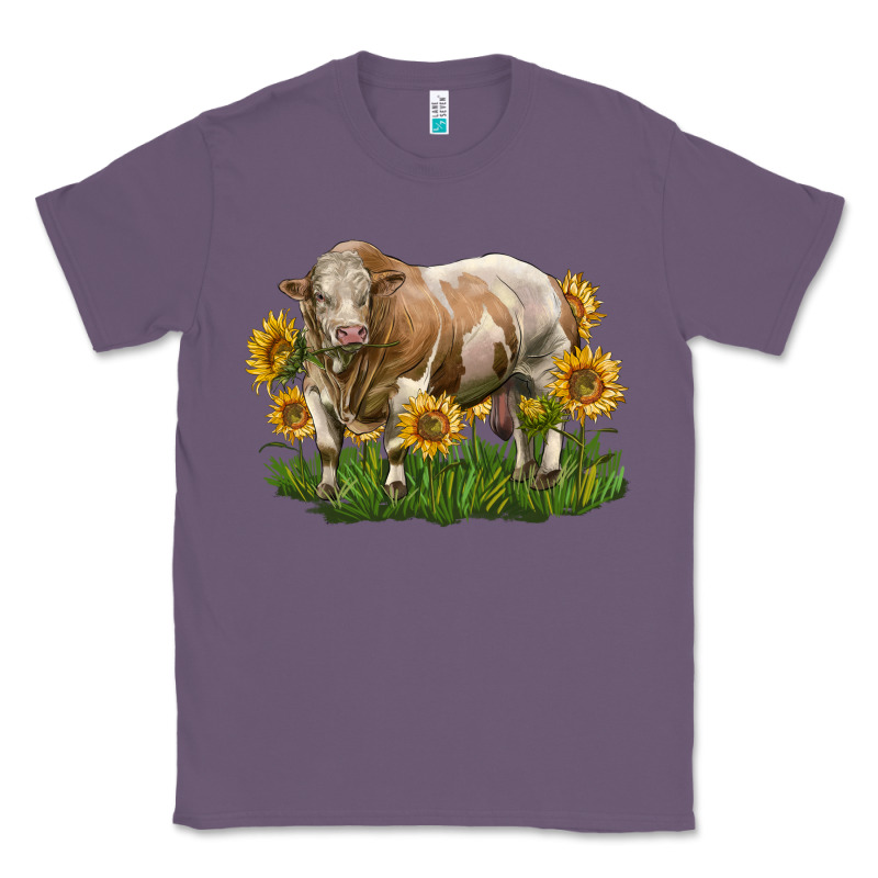 Simmental Bull With Sunflowers Classic Tee by LillyAllenDesigns | Teevron