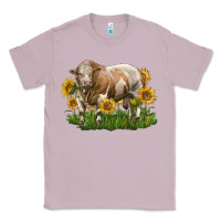 Lilac simmental bull with sunflowers Classic Tee - LillyAllenDesigns