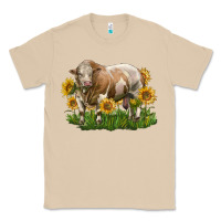 Mushroom simmental bull with sunflowers Classic Tee - LillyAllenDesigns
