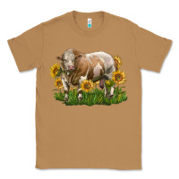 Toasted Coconut simmental bull with sunflowers Classic Tee - LillyAllenDesigns