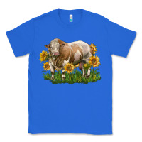 True Royal simmental bull with sunflowers Classic Tee - LillyAllenDesigns