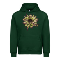 Forest Green sun   fill purple sunflower Urban Hoodie - LillyAllenDesigns