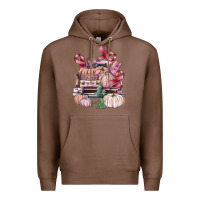 Chestnut Breast Cancer truck with pumpkins Premium Hoodie - FaDigitalArtStudio