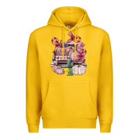 Lemon Breast Cancer truck with pumpkins Premium Hoodie - FaDigitalArtStudio