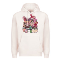 Breast Cancer Truck With Pumpkins Premium Hoodie | Teevron