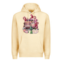 Pina Colada Breast Cancer truck with pumpkins Premium Hoodie - FaDigitalArtStudio
