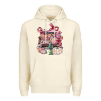 Sandshell Breast Cancer truck with pumpkins Premium Hoodie - FaDigitalArtStudio