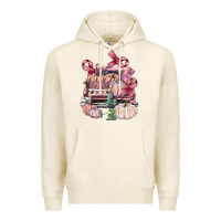 Tofu Breast Cancer truck with pumpkins Premium Hoodie - FaDigitalArtStudio