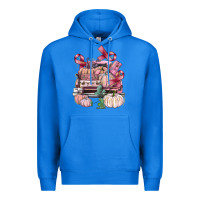 True Royal Breast Cancer truck with pumpkins Premium Hoodie - FaDigitalArtStudio