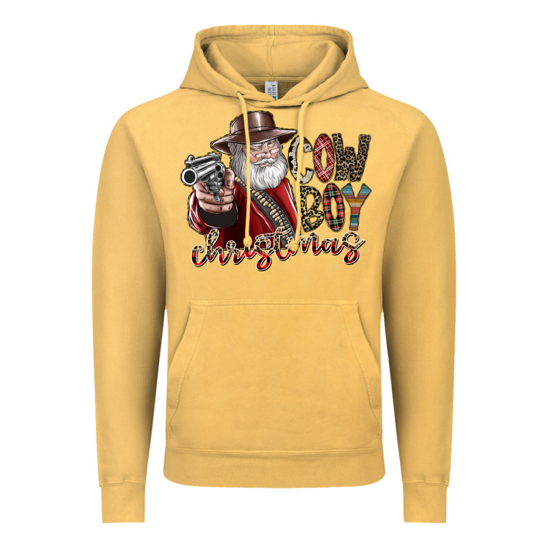 Cowboy Christmas Vintage Hoodie by SublimationCraftShop | Teevron