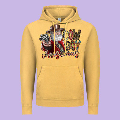 Cowboy Christmas Vintage Hoodie Designed By Sublimationcraftshop