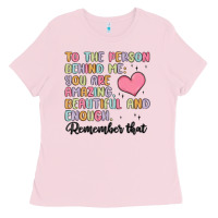 Bubblegum Pink to the person behind me Ladies Tee - MaliasSmallBusiness