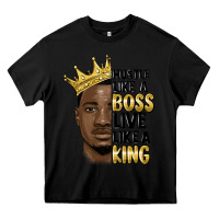 Black hustle like a boss live like a king malia Heavy Core Tee - MaliasSmallBusiness