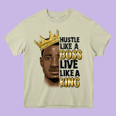 Hustle Like A Boss Live Like A King Malia Heavy Core Tee Designed By Maliassmallbusiness