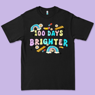100 Days Brighter Premium Tee Designed By Maliassmallbusiness