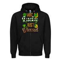 Black St. Patrick's Not lucky just blessed Zipper Hoodie - OliviaCreatesArt