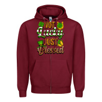 Burgundy St. Patrick's Not lucky just blessed Zipper Hoodie - OliviaCreatesArt