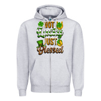 Heather Grey St. Patrick's Not lucky just blessed Zipper Hoodie - OliviaCreatesArt