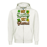 Oatmeal Heather St. Patrick's Not lucky just blessed Zipper Hoodie - OliviaCreatesArt