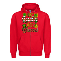 Red St. Patrick's Not lucky just blessed Zipper Hoodie - OliviaCreatesArt