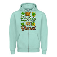 Seafoam St. Patrick's Not lucky just blessed Zipper Hoodie - OliviaCreatesArt