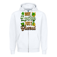 White St. Patrick's Not lucky just blessed Zipper Hoodie - OliviaCreatesArt