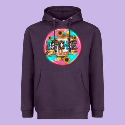 Teacher Vibe Earrings Heavyweight Hoodie Designed By Bundleandbundleshop