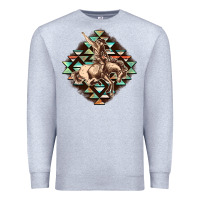 Heather Grey Aztec symbol rodeo Premium Sweatshirt - FaDigitalArtStudio