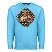 Ocean Blue Aztec symbol rodeo Premium Sweatshirt - FaDigitalArtStudio