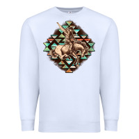 White Aztec symbol rodeo Premium Sweatshirt - FaDigitalArtStudio