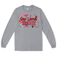 Heather Grey one loved nurse Long Sleeve Tee - texasbilliewilder